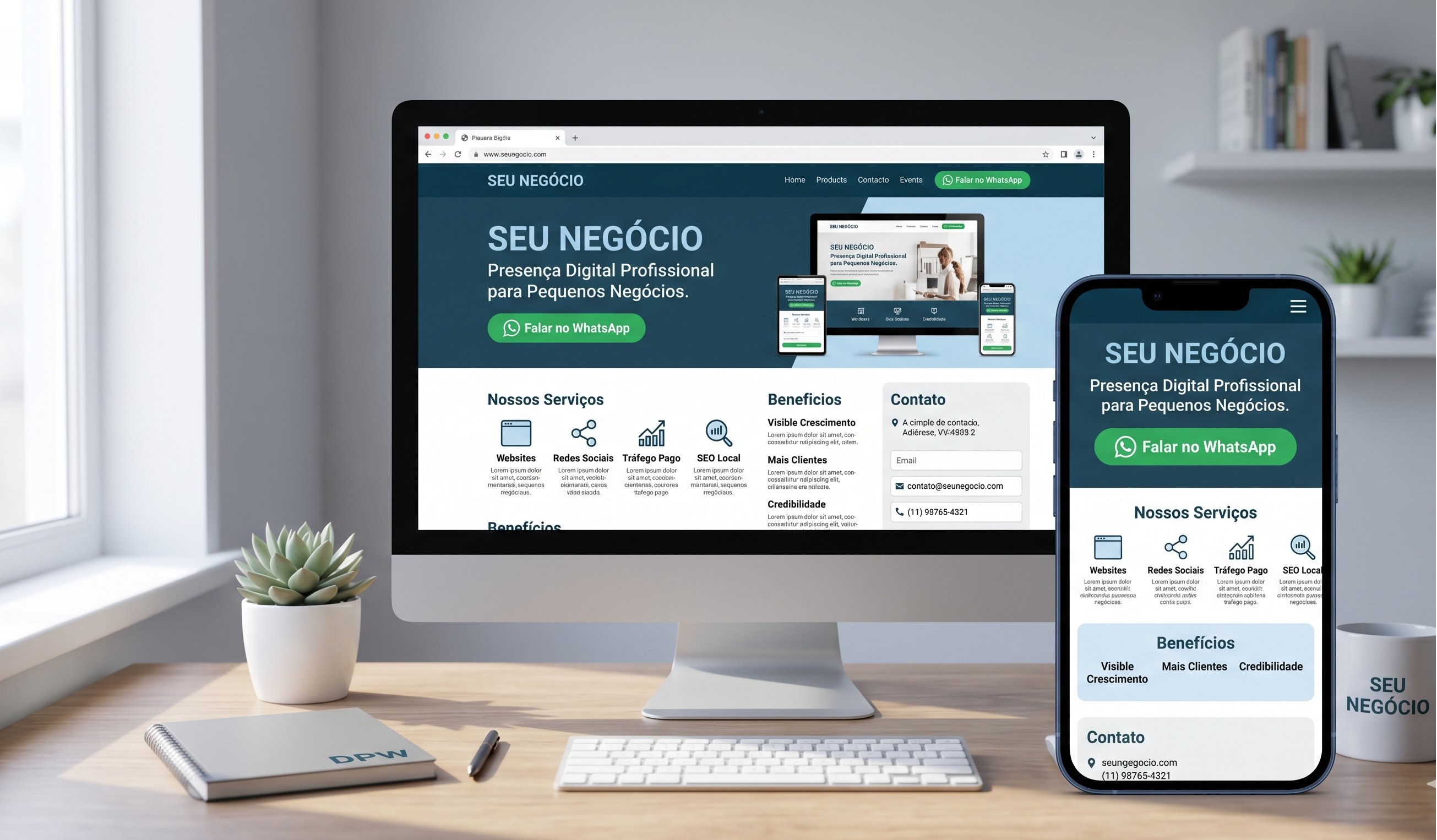 Prévia de site profissional criado pela Agência DPW